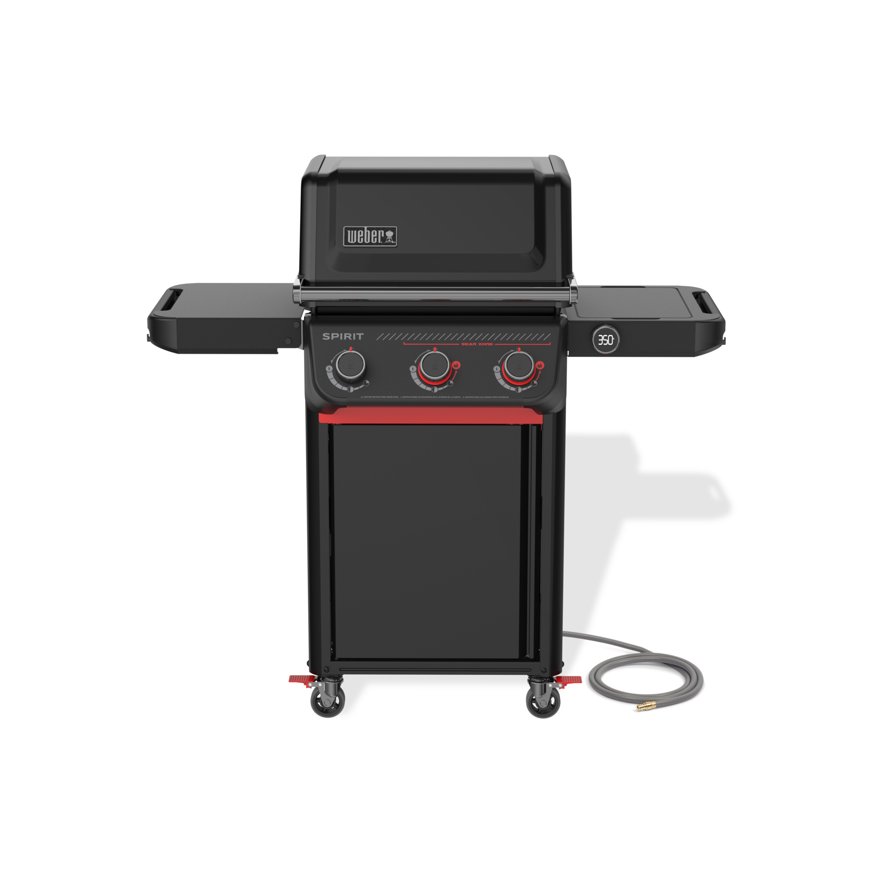 Weber Grills Spirit EP-325 Gas Grill Stealth Edition Natural Gas | Matte-Black | Side Tables