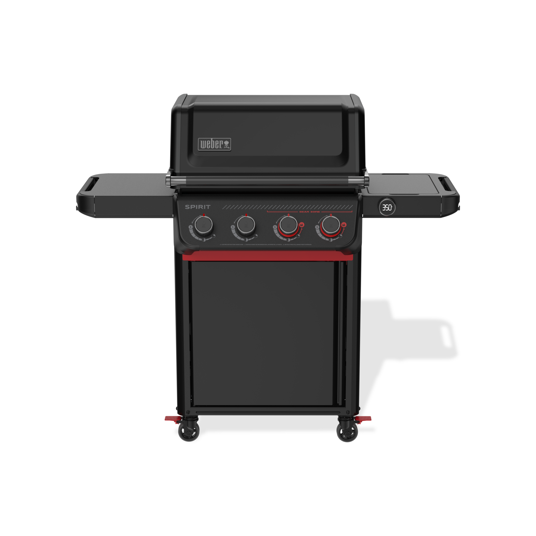 Weber Grills Spirit EP-425 Gas Grill Stealth Edition (Liquid Propane) | Matte-Black | Side Tables