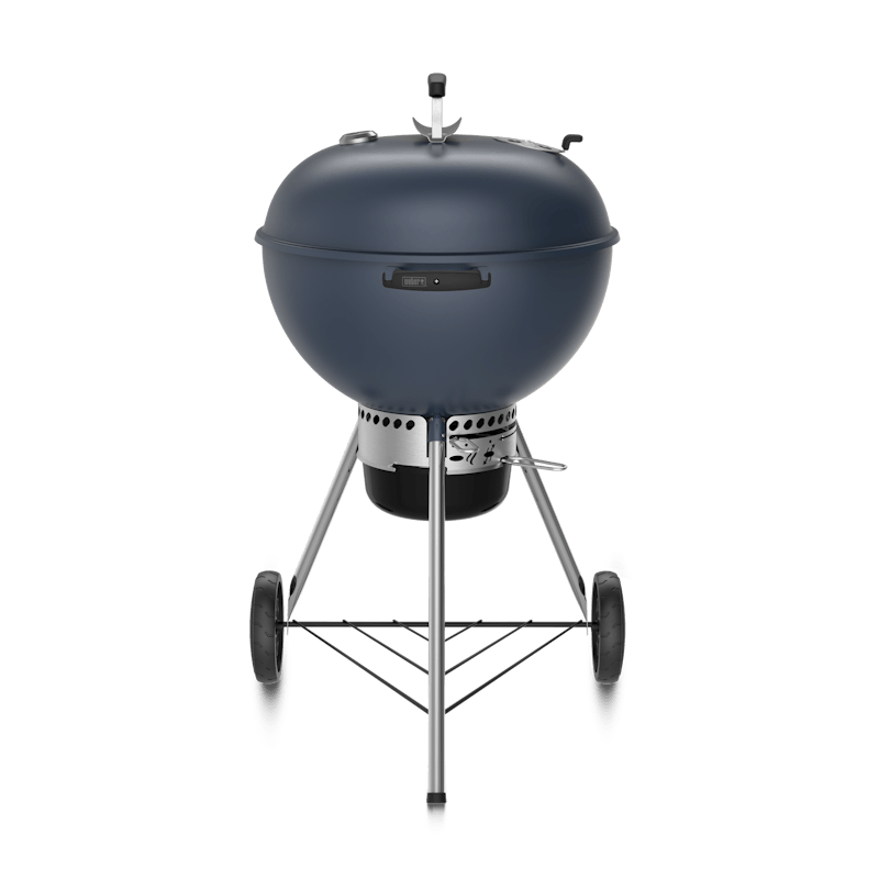 Slate colored charcoal grill with black trim finishes. image number 0