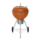 Burnt orange charcoal grill with gray trim finishes. image number 0