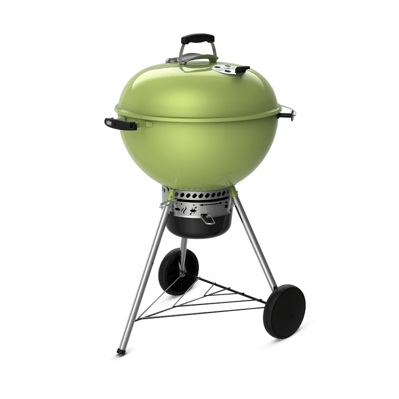 Spring green charcoal grill with black trim finishes. image number 1