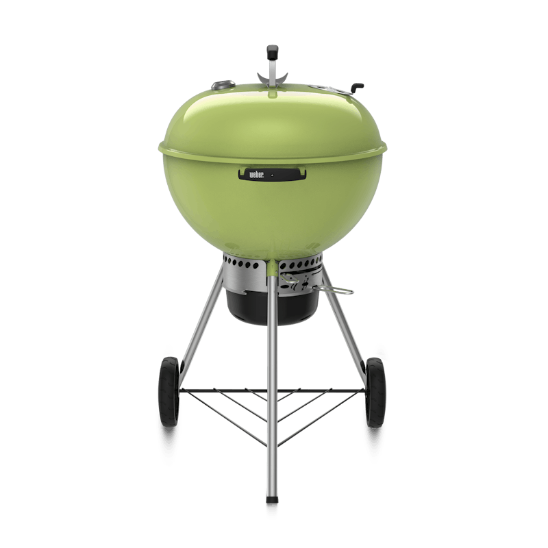Spring green charcoal grill with black trim finishes. image number 0