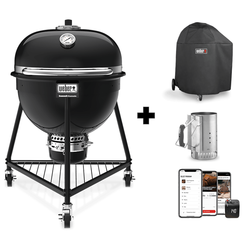 Parrilla a carbón Summit®️ Kamado E6 + Funda + Rapidfire + Weber Connect