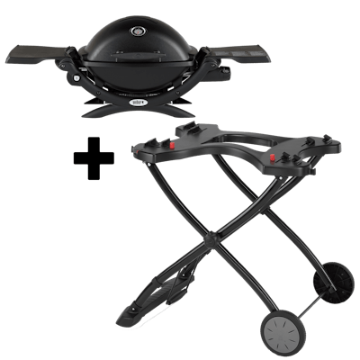 Parrilla a gas Weber®️ Q 1200 + Carrito Portátil-view 1
