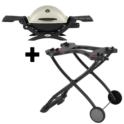 Parrilla a gas Weber®️ Q 1200 + Carrito Portátil-view 1