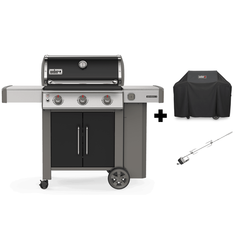 Parrilla a gas Genesis®️ II E-315 GBS + Funda + Rosticero