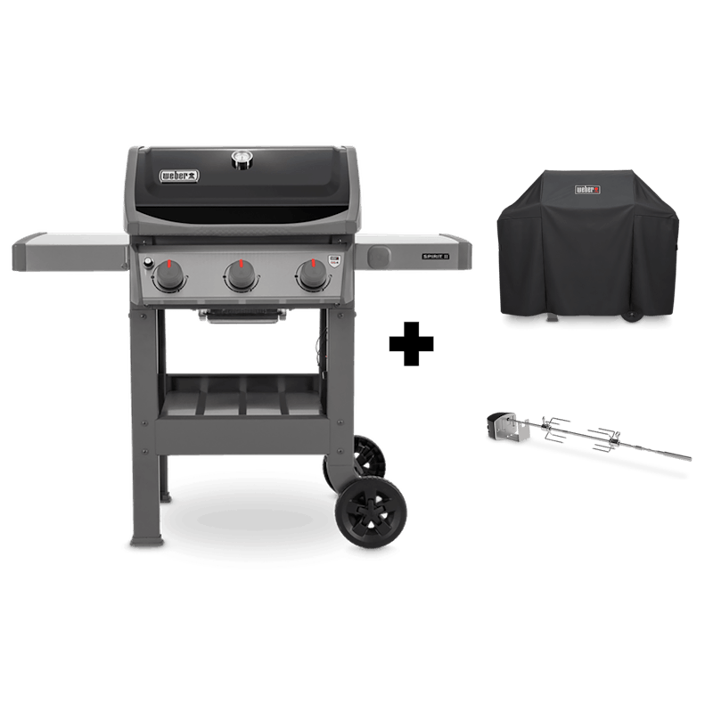 Parrilla a gas Spirit II E-310 GBS + Rosticero + Funda