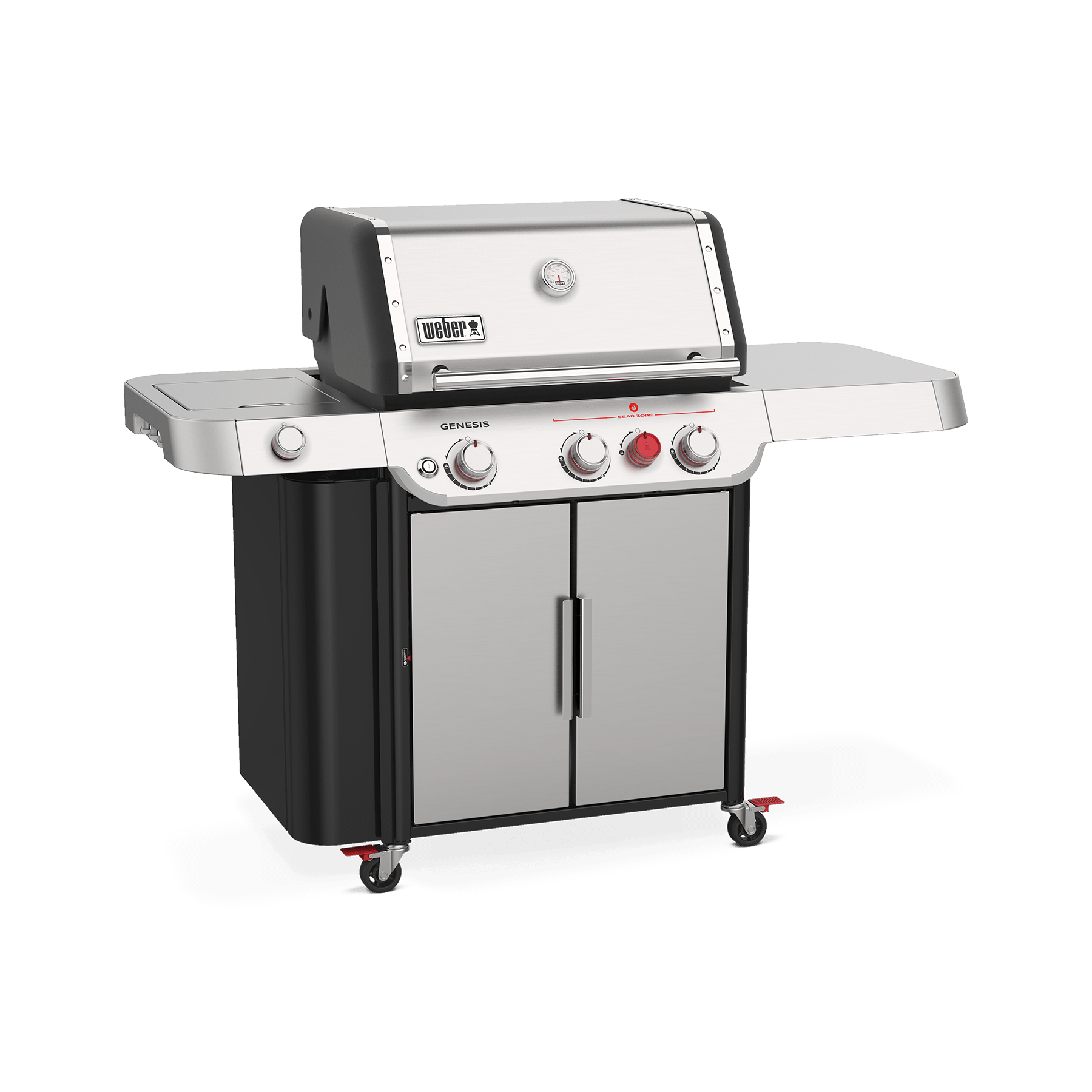 Weber Propane Gas Grill Built-In Thermometer Stainless Steel Black 3-Burner 