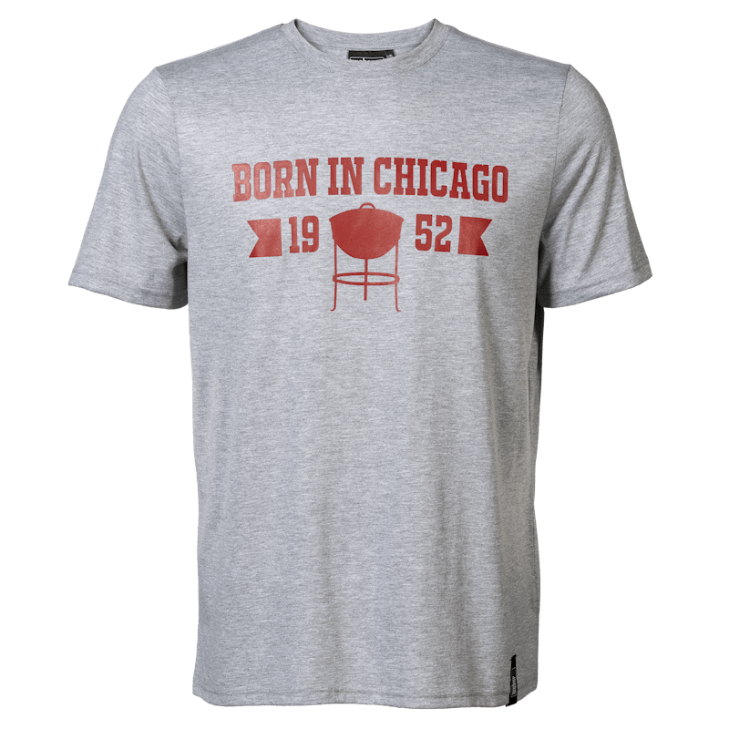 'Born in Chicago' T-shirt voor heren – grijs image number 0