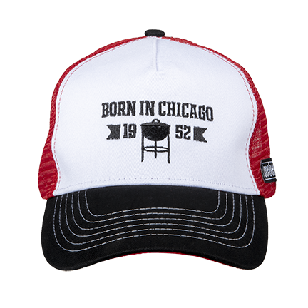 Image of Cappellino trucker Weber con scritta "Born in Chicago" e logo laterale055