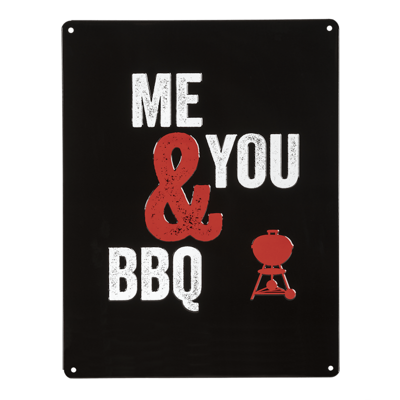 Letrero de metal con relieve Weber “Me & You & BBQ” image number 0