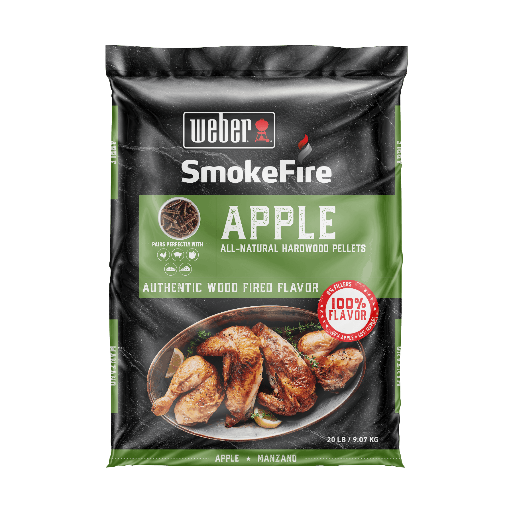 Apple AllNatural Hardwood Pellets Cooking Pellet Grill Accessories