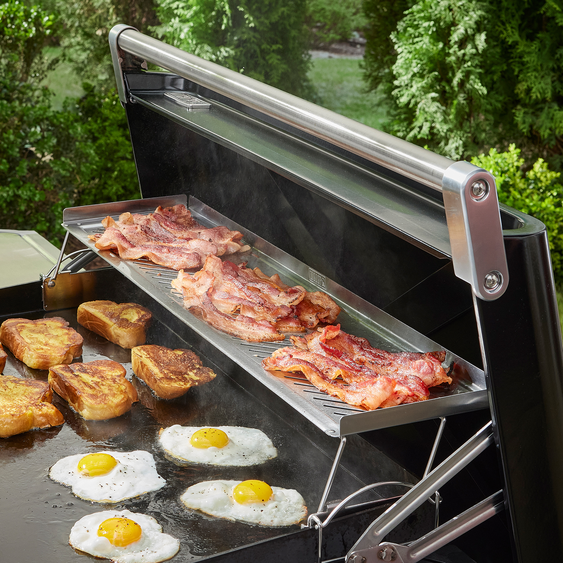 Dual-Level Warming Rack | Fits 30” Slate® Griddle | Weber US