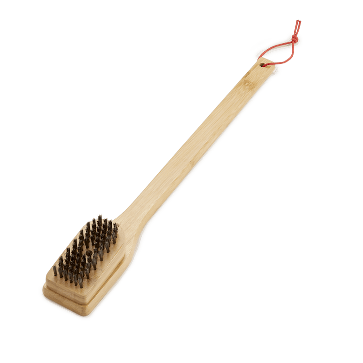 Grill Brush - 18in. Bamboo - Wide Bristle Head & Scraper