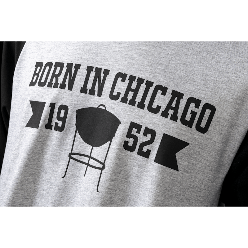 Unisex tričko „Born in Chicago“ s dlouhým rukávem –černá/šedá image number 1