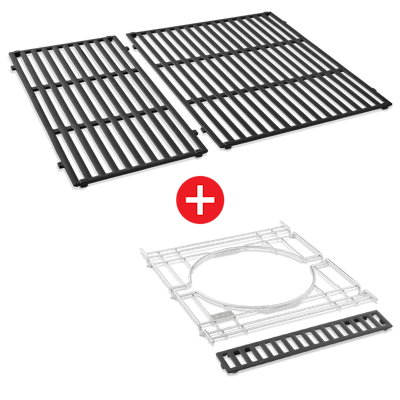 WEBER CRAFTED Porcelain-Enameled Cast-Iron Cooking Grates & Frame Kit - GENESIS 300 series-view 2