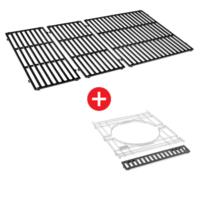 WEBER CRAFTED Porcelain-Enameled Cast-Iron Cooking Grates & Frame Kit - GENESIS 400 series-view 2