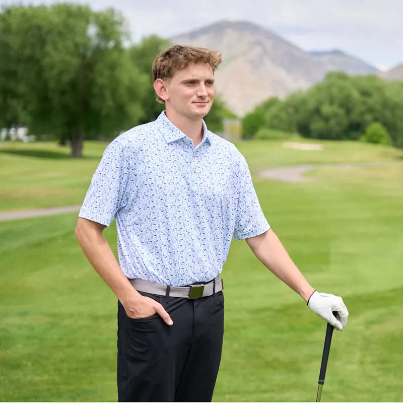 Weber x Peter Millar Polo - Blue view 4
