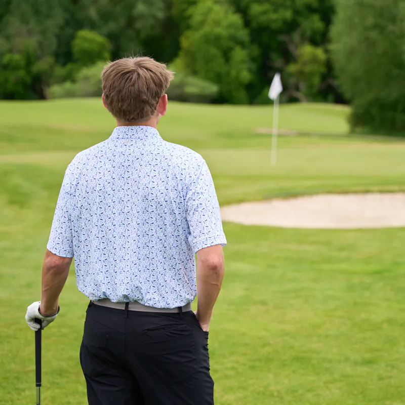 Weber x Peter Millar Polo - Blue view 3
